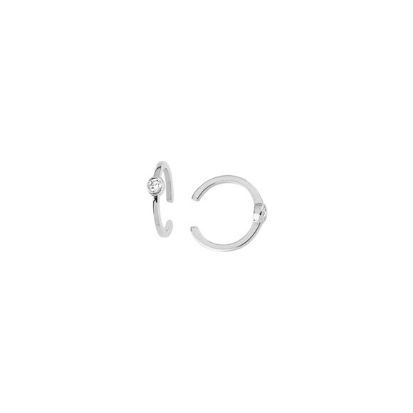 14k White Gold Diamond Ear Cuffs (Pair)